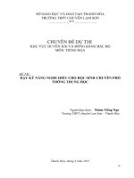 Dạy kỹ năng nghe hiểu cho học sinh chuyên THPT lam sơn 