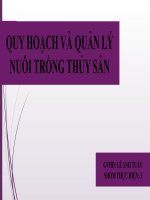 Bài thuyết trình quy hoạch và quản lý nuôi trồng thủy sản