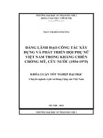 ĐẢNG LÃNH đạo CÔNG tác xây DỰNG và PHÁT TRIỂN hộ PHỤ nữ VIỆT NAM TRONG KHÁNG CHIẾN CHỐNG mỹ cứu nước 