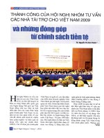 Thành công của hội nghị nhóm tư vấn các nhà tài trợ cho việt nam 2009 và những đóng góp từ chính sách tiền tệ 