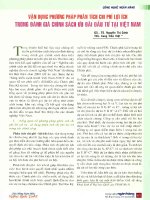 Vận dụng phương pháp phân tích chi phí lợi ích trong đánh giá chính sách ưu đãi đầu tư tại việt nam 