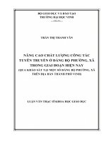 NÂNG CAO CHẤT LƯỢNG CÔNG TÁCTUYÊN TRUYỀN Ở ĐẢNG BỘ PHƯỜNG, XÃTRONG GIAI ĐOẠN HIỆN NAY(QUA KHẢO SÁT TẠI MỘT SỐ ĐẢNG BỘ PHƯỜNG, XÃ TRÊN ĐỊA BÀN THÀNH PHỐ VINH
