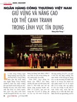 Ngân hàng công thương việt nam giữ vững và nâng cao lợi thế cạnh tranh trong lĩnh vực tín dụng 