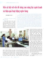 Vốn xã hội với vấn đề nâng cao năng lực cạnh tranh và hiệu quả hoạt động ngân hàng 