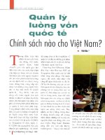 Quản lý luồng vốn quốc tế   chính sách nào cho việt nam 