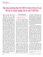 Ứng dụng phương pháp tính điểm tín dụng trong cho vay đối với các doanh nghiệp nhỏ và vừa ở việt nam 