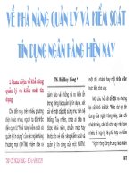 Về khả năng quản lý và kiểm soát tín dụng ngân hàng hiện nay 