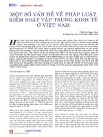 Một số vấn đề về pháp luật kiểm soát tập trung kinh tế ở việt nam 