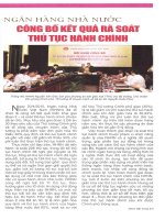 Ngân hàng nhà nước công bố kết quả rà soát thủ tuc3 hành chính 