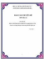 Một số vấn đề phát triển và phân bố các ngành dịch vụ việt nam và các dạng bài tập cơ bản trong thi HSG quốc gia chuyên NAM ĐỊNH 