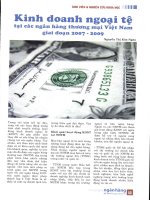 Kinh doanh ngoại tệ tại các ngân hàng thương mại việt nam giai đoạn 2007   2009 