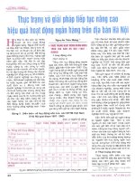 Thực trạng và giải pháp tiếp tục nâng cao hiệu quả hoạt động ngân hàng trên địa bàn hà nội 