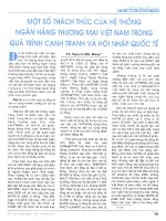 Một số thách thức của hệ thống ngân hàng thương mại việt nam trong quá trình cạnh tranh và hội nhập quốc tế 