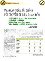 Mạng an toàn tài chính với các vấn đề liên quan đến nghiệp vụ tài chính ngân hàng xuyên quốc gia và bảo hiểm tiền gửi 