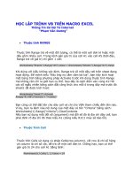 Học lập trình VB trên macro excel 