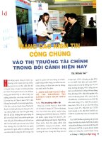 Nâng cao niềm tin công chúng vào thị trường tài chính trong bối cảnh hiện nay 