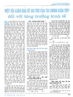 Một vài luận giải về vai trò của tài chính gián tiếp đối với tăng trưởng kinh tế 