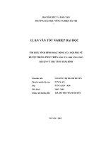 Tìm hiểu tình hình hoạt động của hội phụ nữ huyện trong phát triển kinh tế xã hội nông thôn huyện vũ thư tỉnh thái bình 