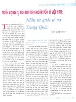 Triển vọng tự do hóa tài khoản vốn ở việt nam  nhìn từ quốc tế và trung quốc 