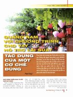 Quảng nam với chương trình cho vay hỗ trợ lãi suất tác dụng của một cơ chế đúng 