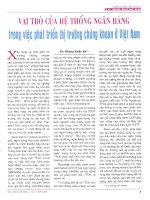 Vai trò của hệ thống ngân hàng trong việc phát triển thị trường chứng khoán ở việt nam 