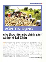 Vốn tín dụng cho thực hiện các chính sách xã hội ở lai châu 