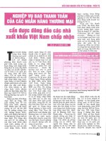 Nghiệp vụ bao thanh toán của các ngân hàng thương mại cần được đông đảo các nhà xuất khẩu việt nam chấp nhận 