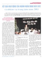 Ngân hàng nhà nước việt nam  kết quả hoạt động của ngành ngân hàng năm 2002 và nhiệm vụ trong tâm năm 2003 