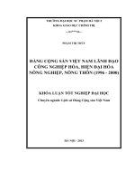 đảng lãnh đạo xây dựng  xây dựng công nghiệp hóa nông nghiệp nông thôn thời kỳ 1996 2000 (1) 
