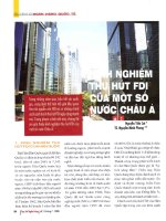 Kinh nghiệm thu hút FDI của một số nước châu á 