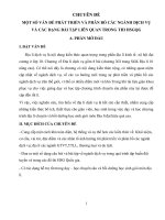 MỘT số vấn đề PHÁT TRIỂN và PHÂN bố các NGÀNH DỊCH vụ và các DẠNG bài tập LIÊN QUAN TRONG THI HSGQG 