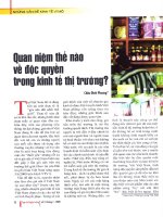 Quan niệm thế nào về độc quyền trong kinh tế thị trường 