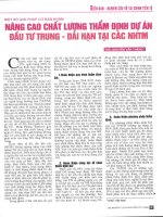 Một số giải pháp cơ bản nhằm nâng cao chất lượng thẩm định dự án đầu tư trung   dài hạn tại các NHTM 