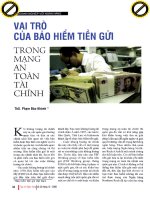 Vai trò của bảo hiểm tiền gửi trong mạng an toàn tài chính 