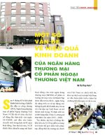 Một số vấn đề về hiệu quả kinh doanh của ngân hàng thương mại cổ phần ngoại thương việt nam 