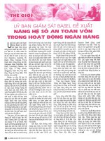 Ủy ban giám sát BASEL đề xuất nâng hệ số an toàn vốn trong hoạt động ngân hàng 
