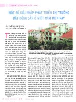 Một số giải pháp phát triển thị trường bất động sản ở việt nam hiện nay 