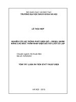 Nghiên cứu hệ thống phát điện gió – diesel nhằm nâng cao mức thâm nhập điện gió với lưới cô lập