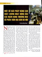 Một số giải pháp nâng cao chất lượng hoạt động của các ngân hàng thương mại cổ phần trên địa bàn hà nội 