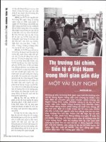 Thị trường tài chính, tiền tệ ở việt nam trong thời gian gần đây   một vài suy nghĩ 