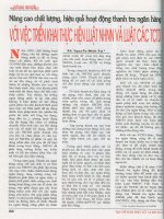 Nâng cao chất lượng, hiệu quả hoạt động thanh tra ngân hàng với việc triển khai thực hiện luật NHNN và luật các TCTD 