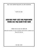 Giáo dục pháp luật cho phạm nhân trong các trại giam ở Việt Nam