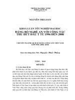 Đảng bộ nghệ an với công tác thu hút đầu tư trong thời gian từ 1996 đến 2008 trên địa bàn tỉnh nghệ an 
