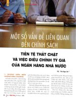 Một số vấn đề liên quan đến chính sách tiền tệ thắt chặt và việc điều chỉnh tỷ giá của ngân hàng nhà nước 