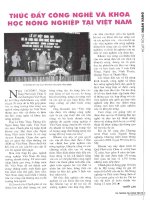 Thúc đẩy công nghệ và khoa học nông nghiệp tại việt nam 