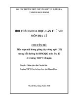 Biên soạn nội dung giảng dạy sông ngòi (10)               trong bồi dưỡng thi HSGQG môn địa lý                                                ở trường THPT chuyên 