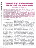 Quan hệ giữa doanh nghiệp vừa và nhỏ với ngân hàng những vấn đề đặt ra 