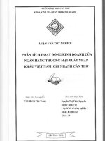 Phân tích hoạt động kinh doanh của ngân hàng thương mại xuất nhập khẩu việt nam chi nhánh cần thơ