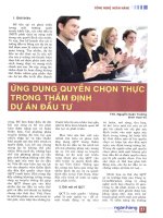 Ứng dụng quyền chọn thực trong thẩm định dự án đầu tư 
