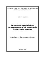 Ứng dụng chương trình đổi mới đào tạo chuyên ngành Giáo dục thể chất trình độ cao đẳng ở trường Cao đẳng Tuyên Quang